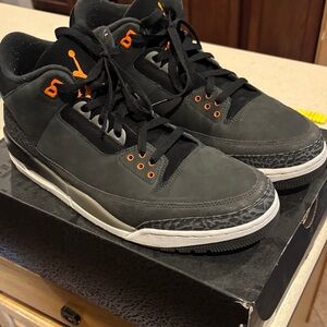 Jordan Black and Orange Sneakers